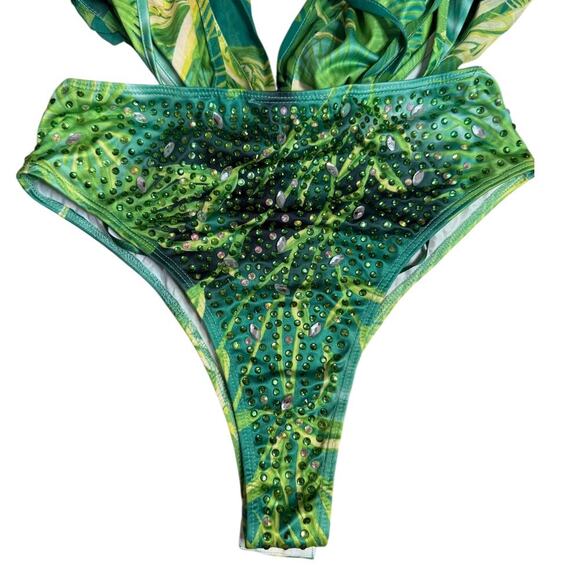 BANJUL GREEN BODY with rhinestones sz US S - Picture 9 of 12